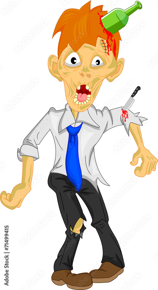 businessman zombie cartoon