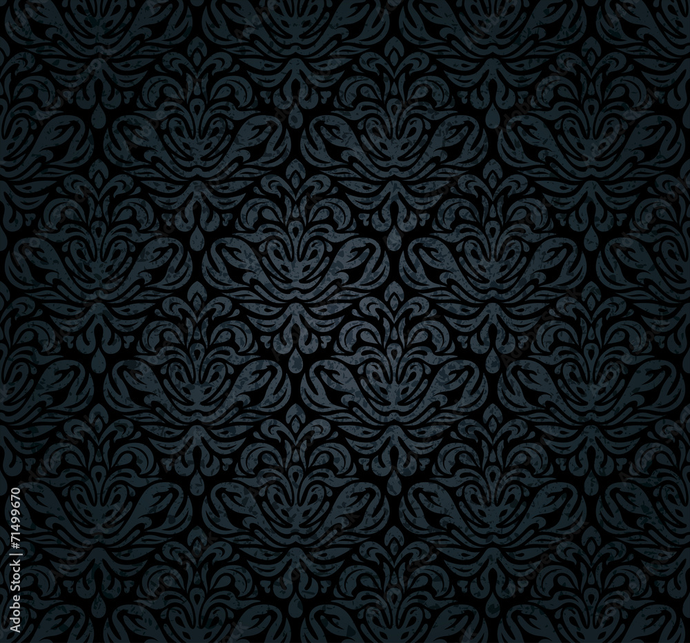 Black grunge luxury vintage decorative ornamental  wallpaper