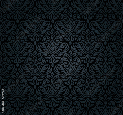 Black grunge luxury vintage decorative ornamental wallpaper