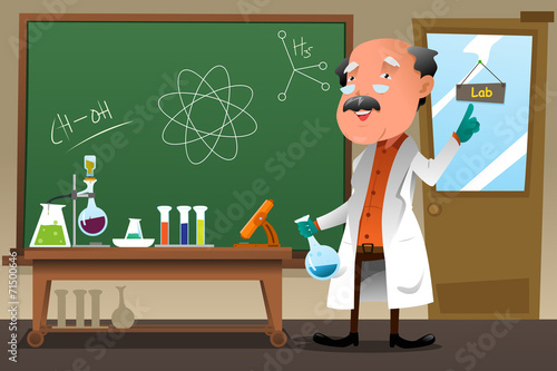 Chemistry professor working at the lab