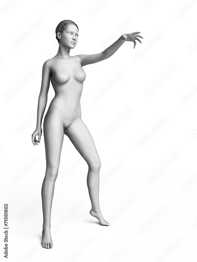 3d rendered illustration of a white female