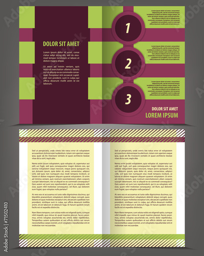 Vector empty bifold brochure print template design