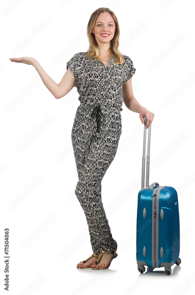 Travelling concept with person and luggage Travelling concept with person and luggage