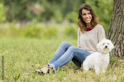 Young woman with a dog