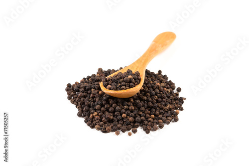 Black pepper isolated on the white background