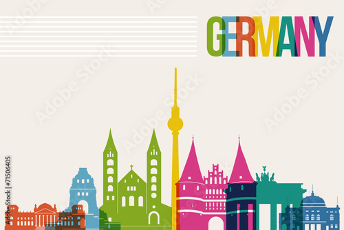 Travel Germany destination landmarks skyline background