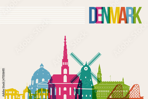 Travel Denmark destination landmarks skyline background