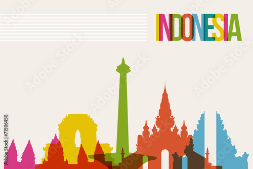 Travel Indonesia destination landmarks skyline background