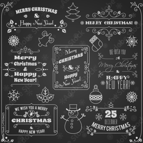 Christmas labels chalkboard set