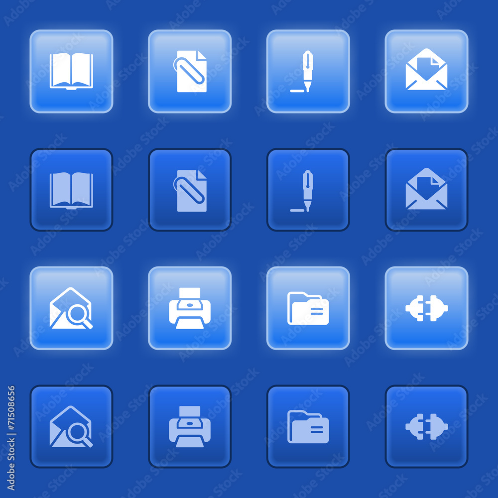 Email icons for web on blue buttons. Email icons for web on blue buttons.