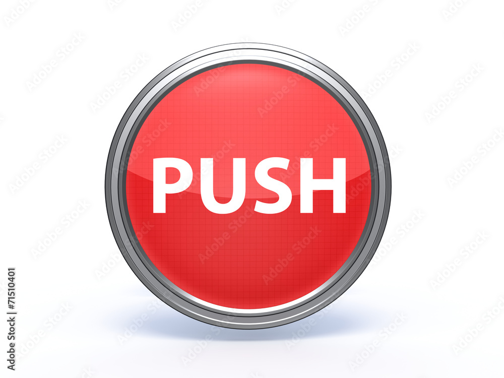 push circular icon on white background push circular icon on white background