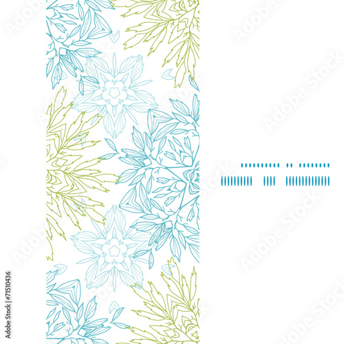 Vector abstract plants mandalas vertical frame seamless pattern