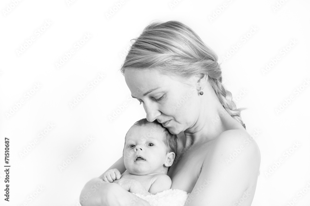 Baby girl in mother's arms Baby girl in mother's arms