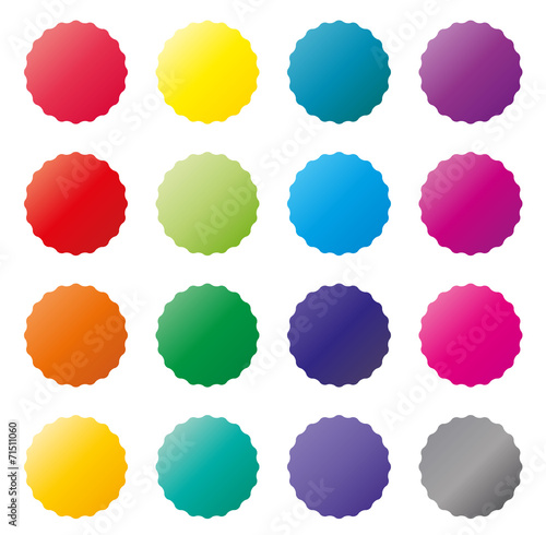 Set of sixteen colorful web buttons