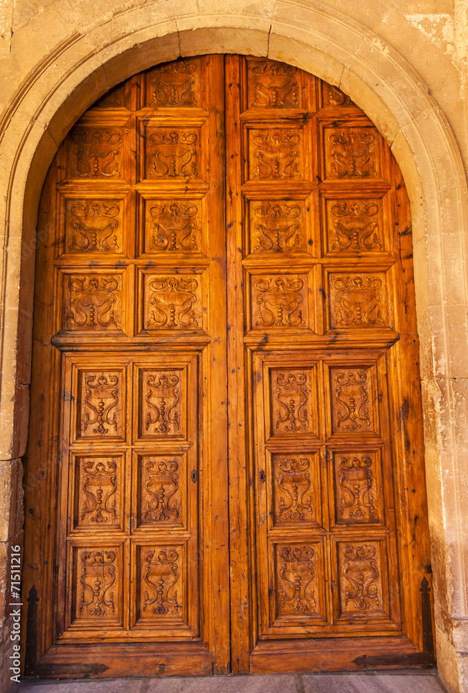 Alhambra Wooden Ornate Door Granada Andalusia Spain
