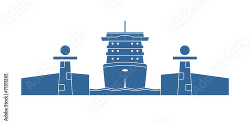 Cruise ship in a lock