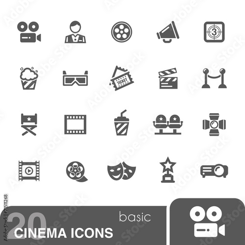 Cinema icons set.