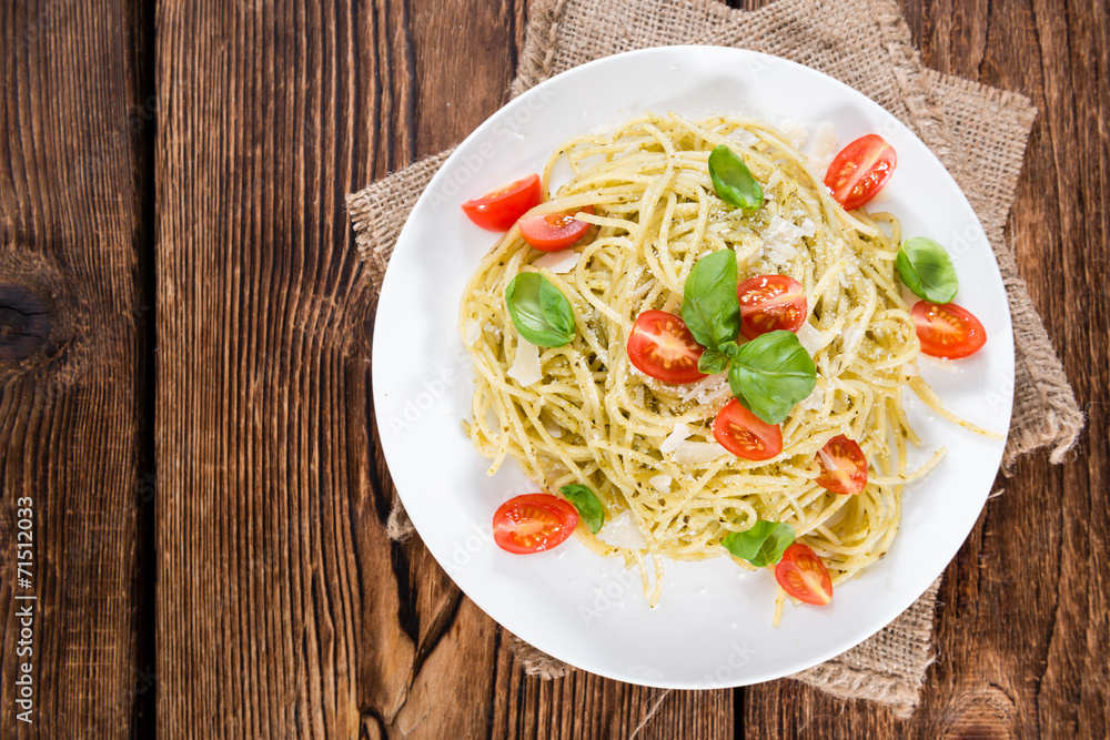 Portion of Spaghetti with Pesto