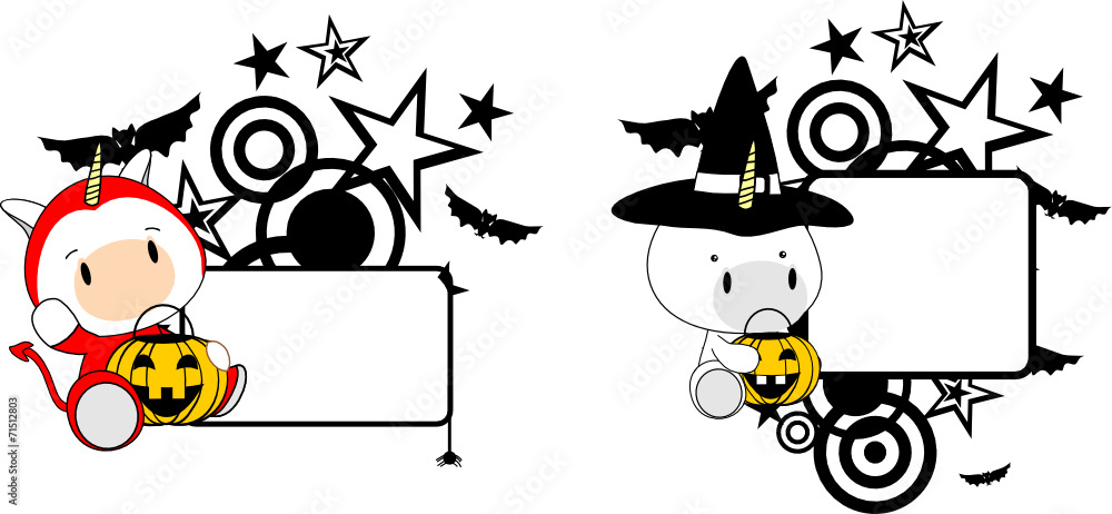 Fototapeta premium halloween costume unicorn baby cartoon