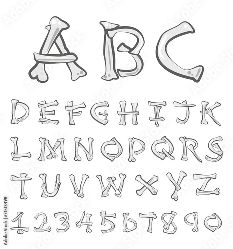 Vector Bones Alphabet Set