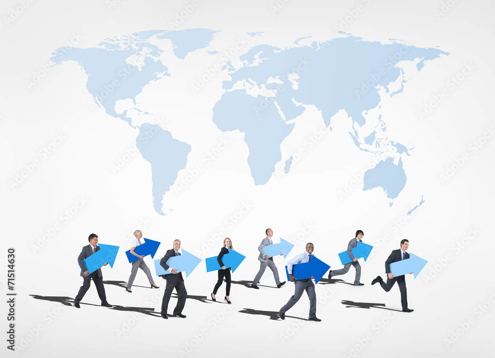 Group of Business People Looking Forward to the Future