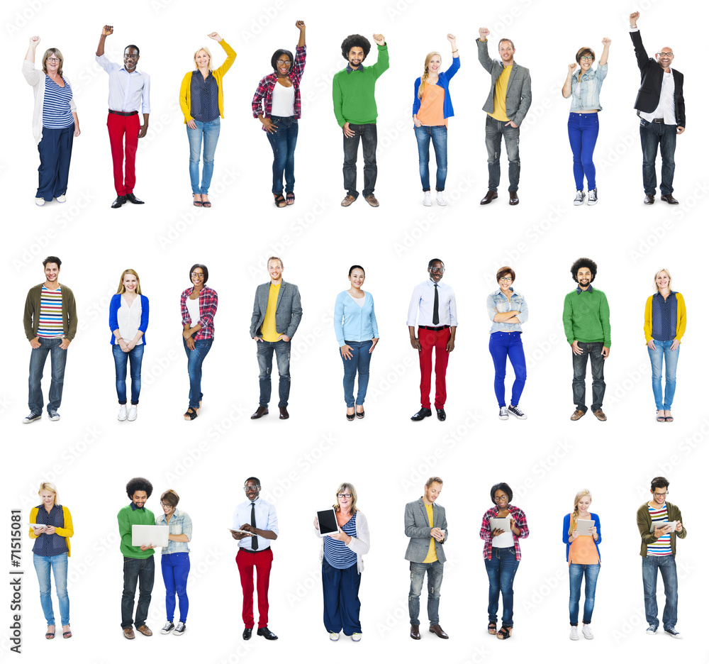 Multiethnic Group of People with Digital Devices Multiethnic Group of People with Digital Devices
