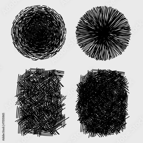 Hand drawn sketches rough hatching grunge texture. vector