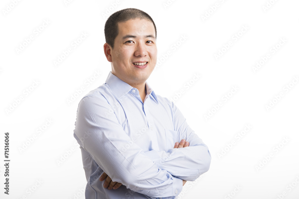 Young business man standing isolated on white Young business man standing isolated on white