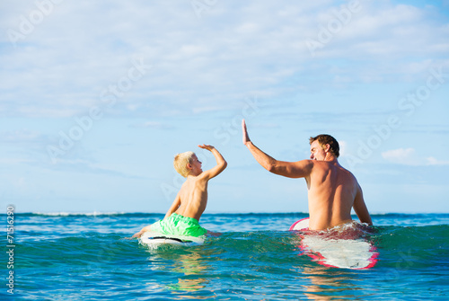 Photography Father and Son Going Surfing