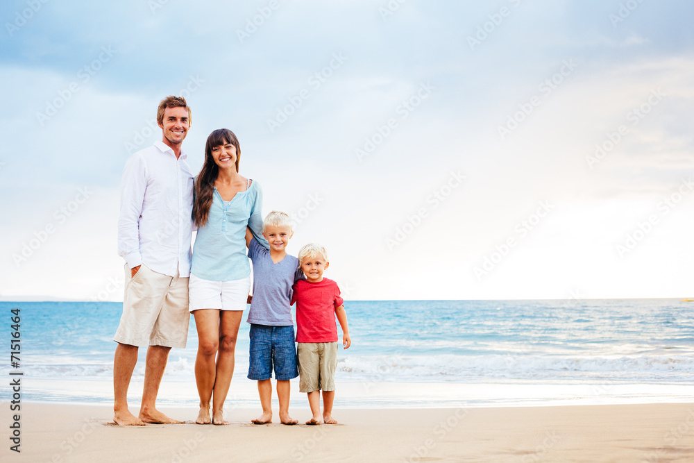 Happy Family with Young Kids