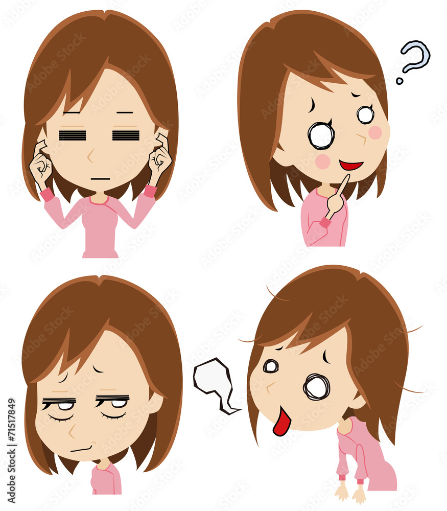 無感情な若い女性セット 無感情な若い女性セット