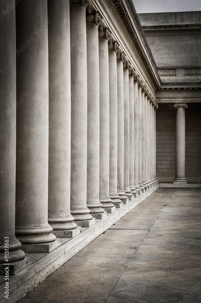 Columns in the courtyard of the Palace of the Legion of Honor