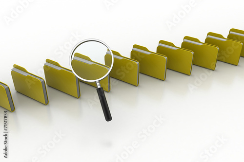 Bild auf Leinwand File searching through magnifier