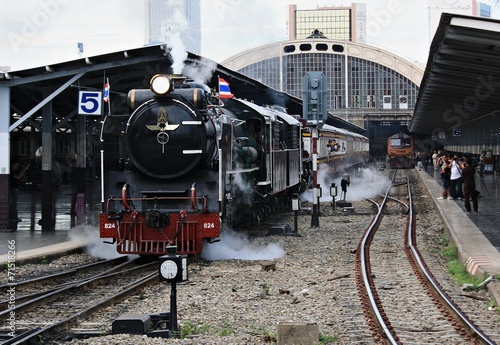Obraz na plátně train departs the station