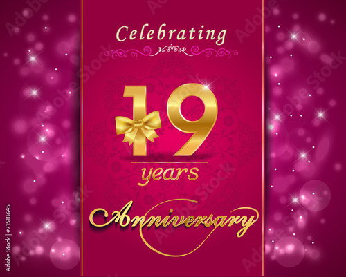 19 year anniversary golden label, 19th anniversary