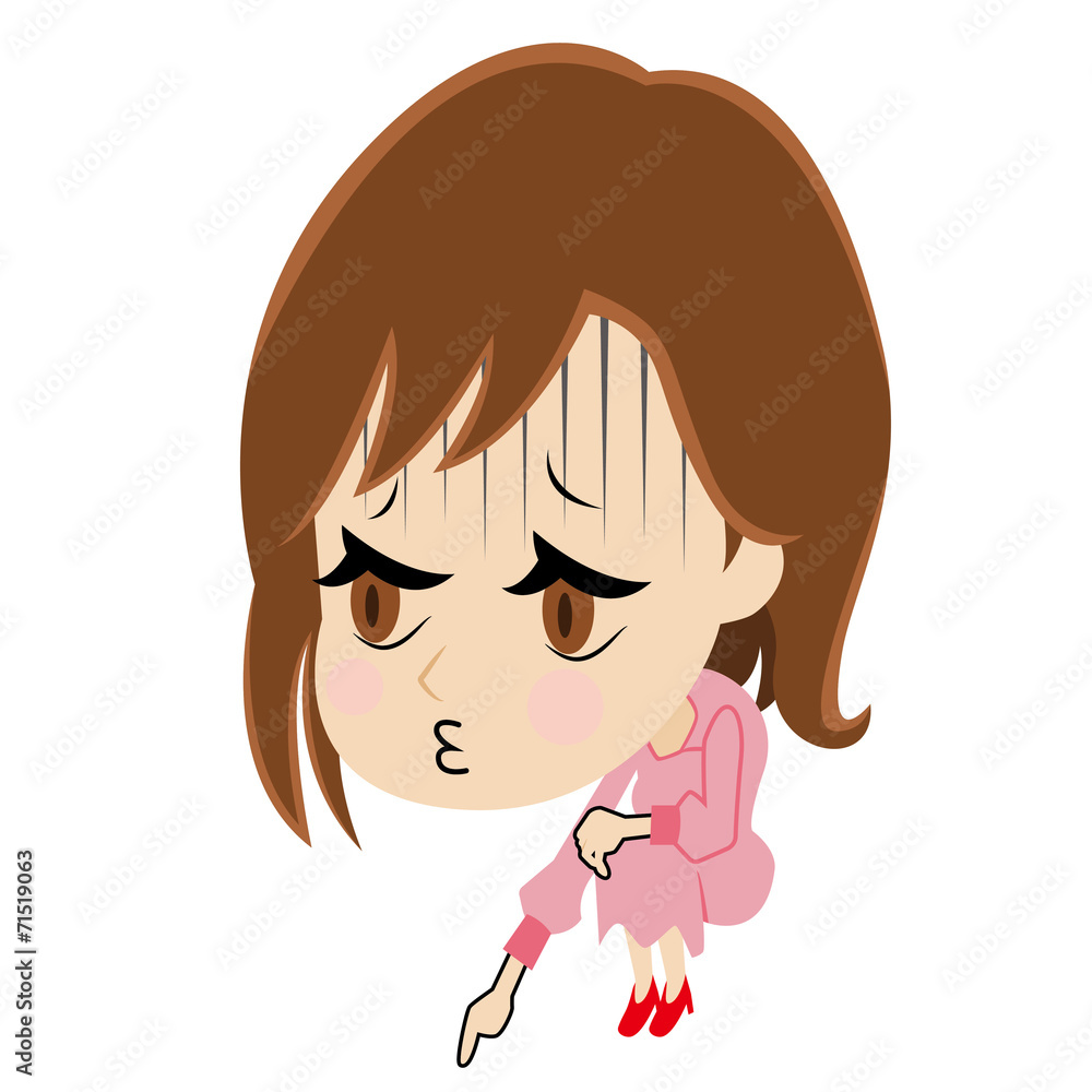 いじける若い女性 いじける若い女性
