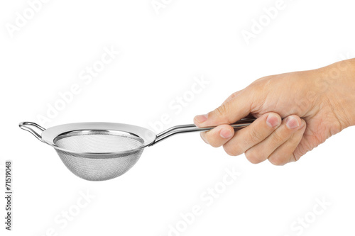 Slika na platnu Metal strainer in hand