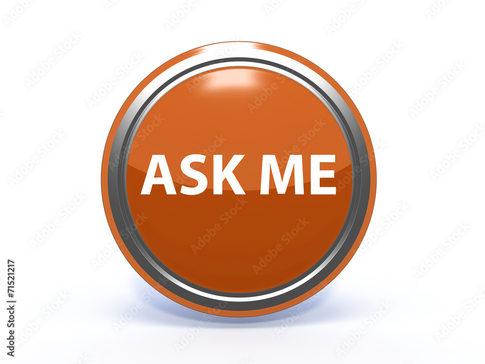 ask me circular icon on white background ask me circular icon on white background
