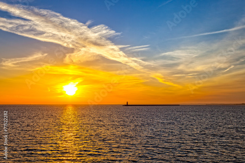 Early morning sunrise over the Baltic sea.