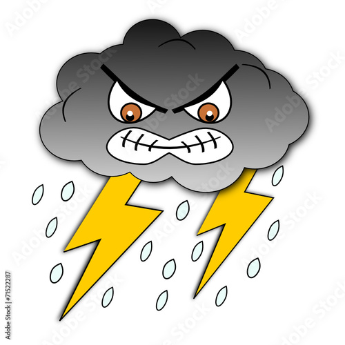 Nuvola arrabbiata con fulmini