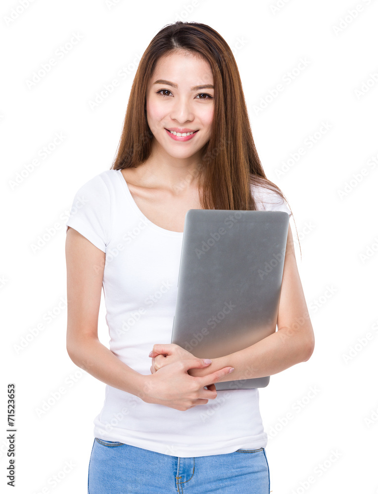 Woman with notebook computer Woman with notebook computer