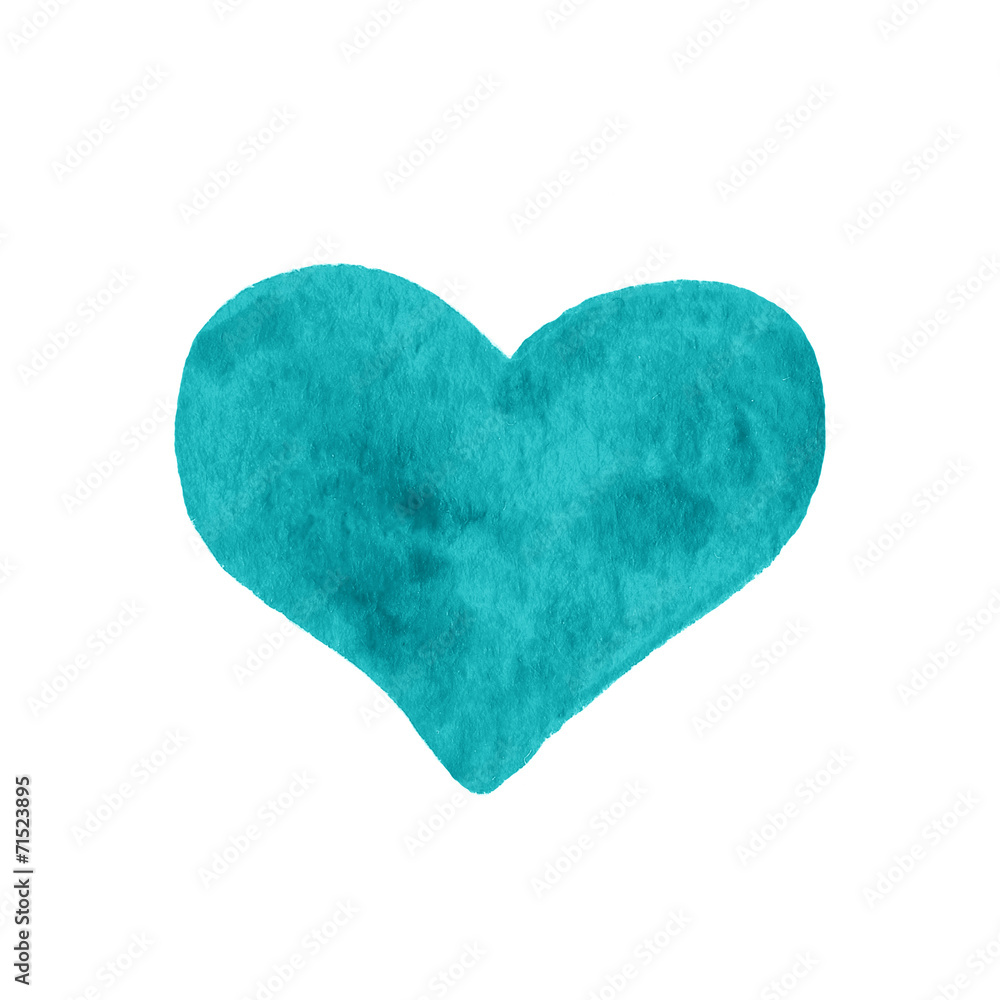 Hand-drawn painted colorful  heart, beautiful element for your d