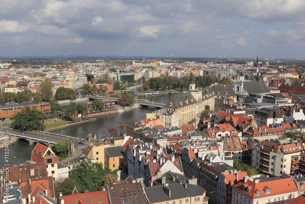 Wroclaw panorama from the terrace widokowego.Poland