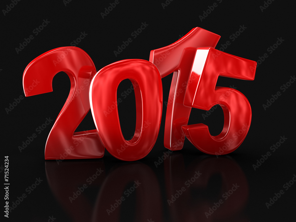 New Year 2015 (clipping path included) - obrazy, fototapety, plakaty 