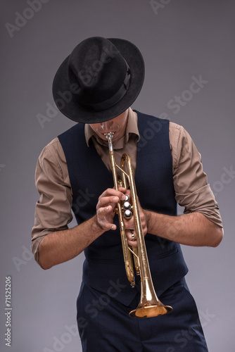 Handsome young jazz man