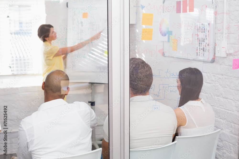 Fototapeta premium Business team sitting while listening to a colleague