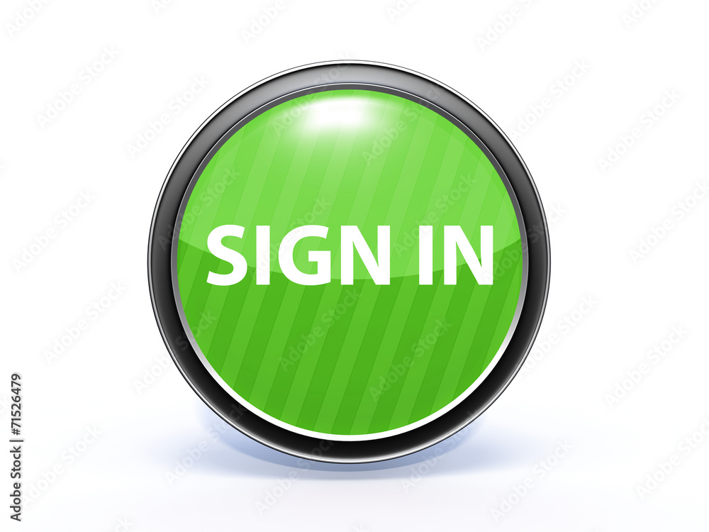 sign in circular icon on white background sign in circular icon on white background