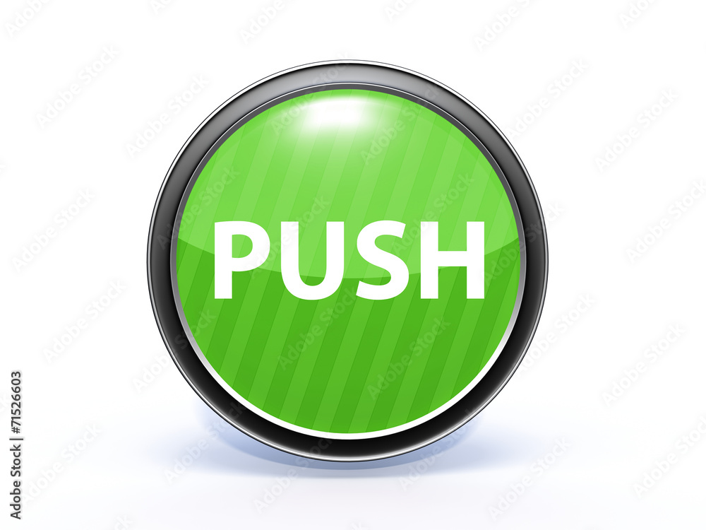 push circular icon on white background push circular icon on white background