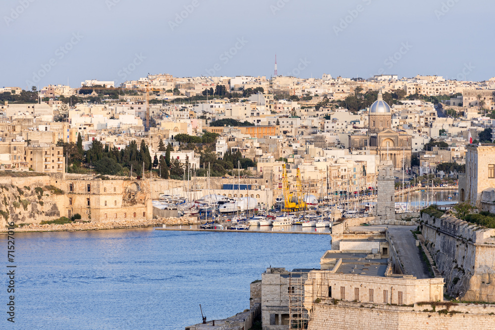 Valletta Skyline and port at golden hours