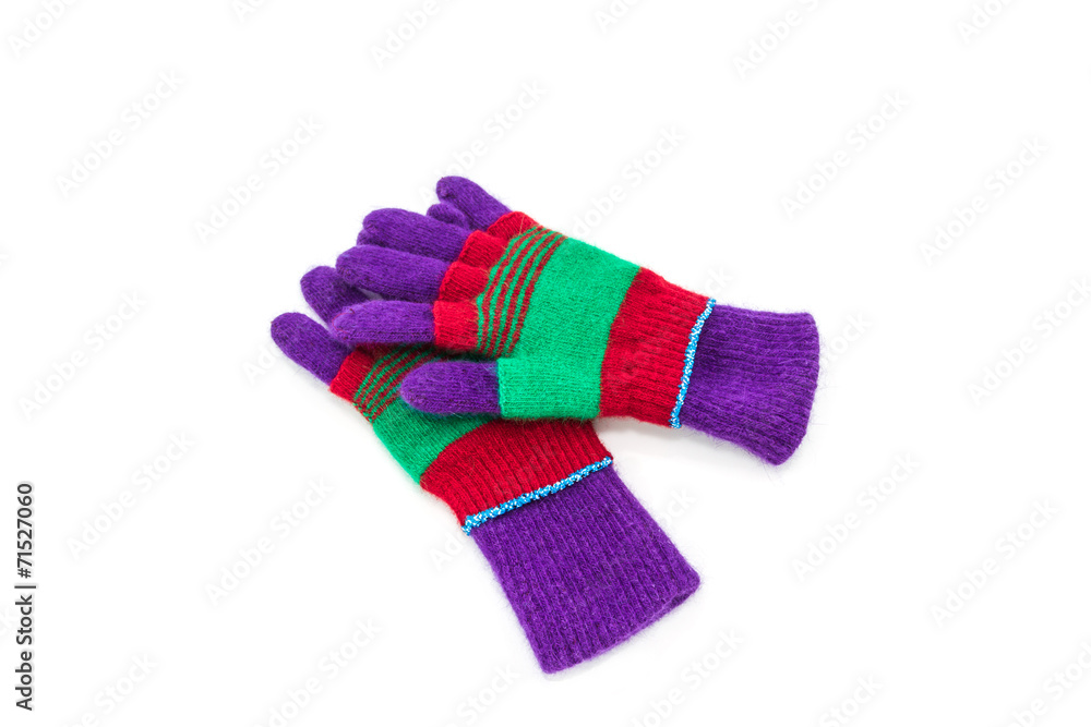 Colorful woolen glove. Colorful woolen glove.